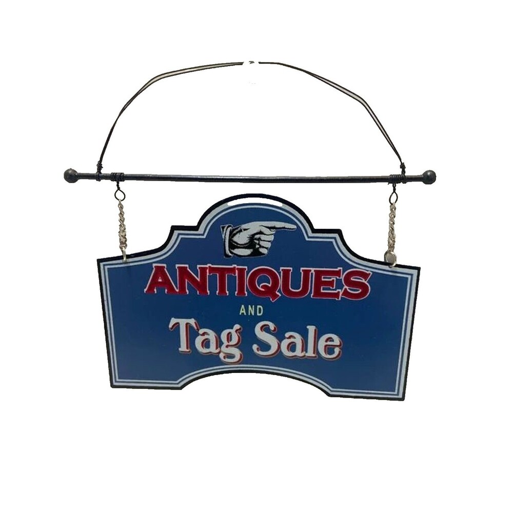 Antiques and Tag Sale Mini Tin Sign Ornament Wall Decor Seasons of Cannon Falls